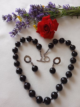 Bijuterii - Set bijuterii cu Onix mare 14 mm