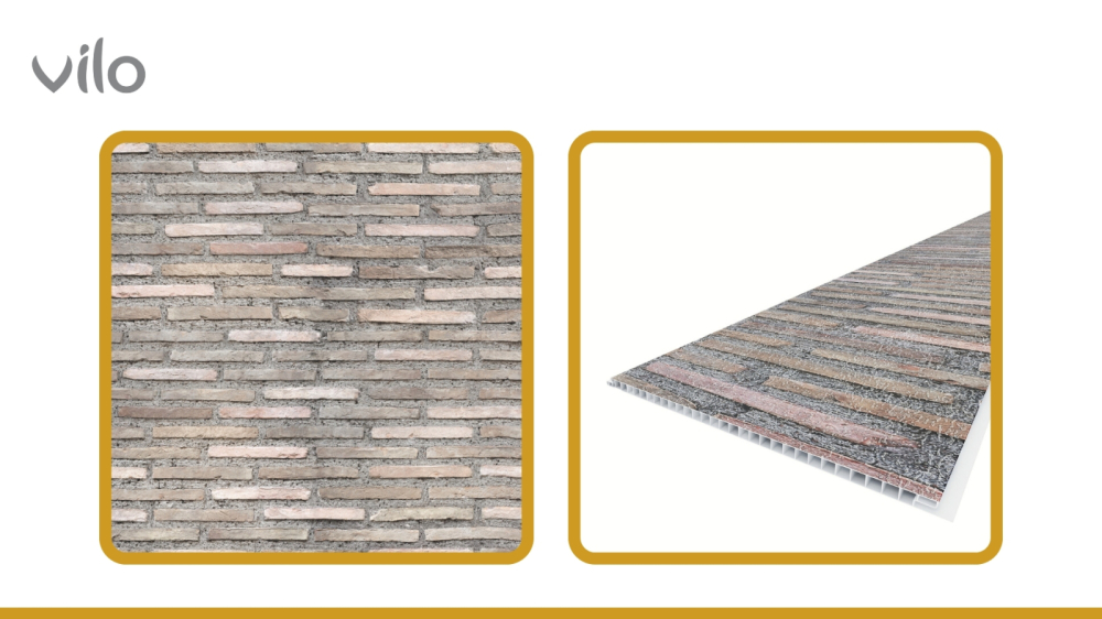 Lambriu PVC Vilo Motivo, Cărămidă Maro [4]