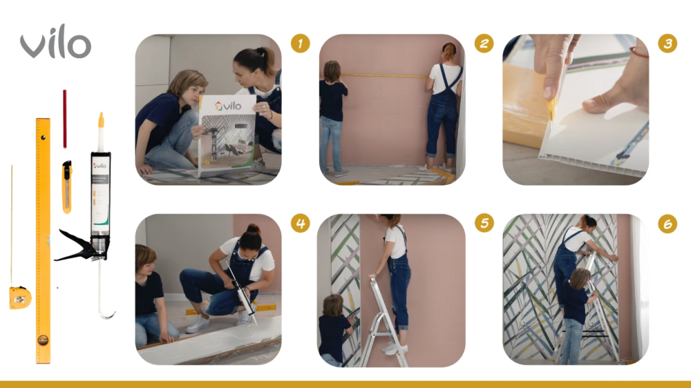 Lambriu PVC Vilo Motivo, Alb Lucios [5]