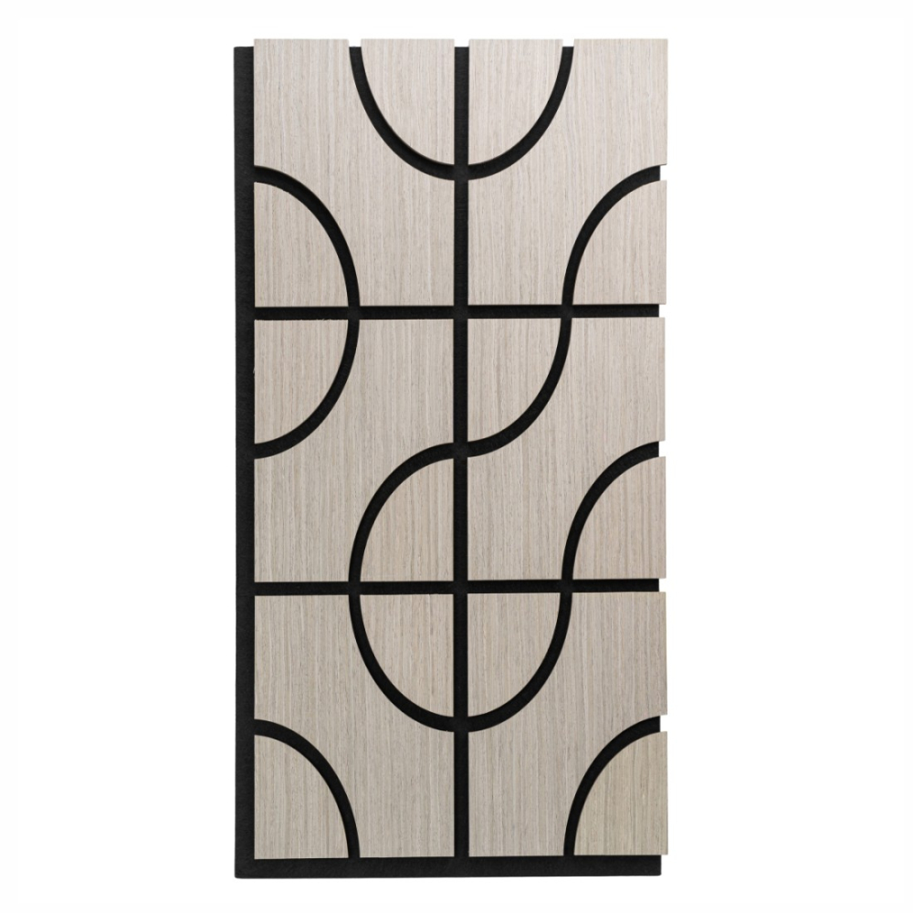 Pachet 5 buc - Panou acustic riflaj din HDF cu pâslă fonoabsorbantă, D6757, 900 x 450 x 18 mm, Gri [2]