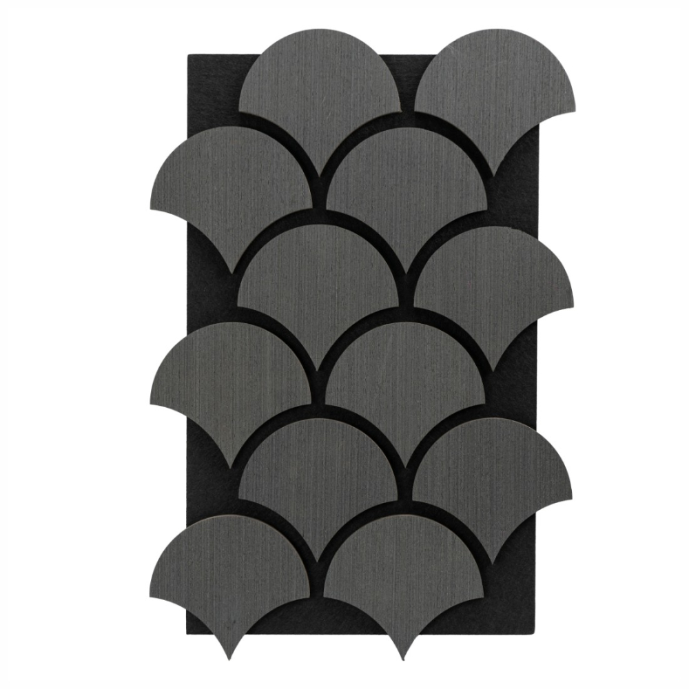 Pachet 5 buc - Panou acustic riflaj din HDF cu pâslă fonoabsorbantă, D6762, 600 x 400 x 18 mm, Gri [2]