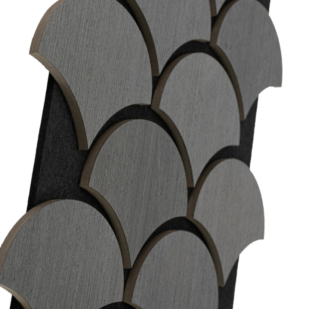 Pachet 5 buc - Panou acustic riflaj din HDF cu pâslă fonoabsorbantă, D6762, 600 x 400 x 18 mm, Gri [3]