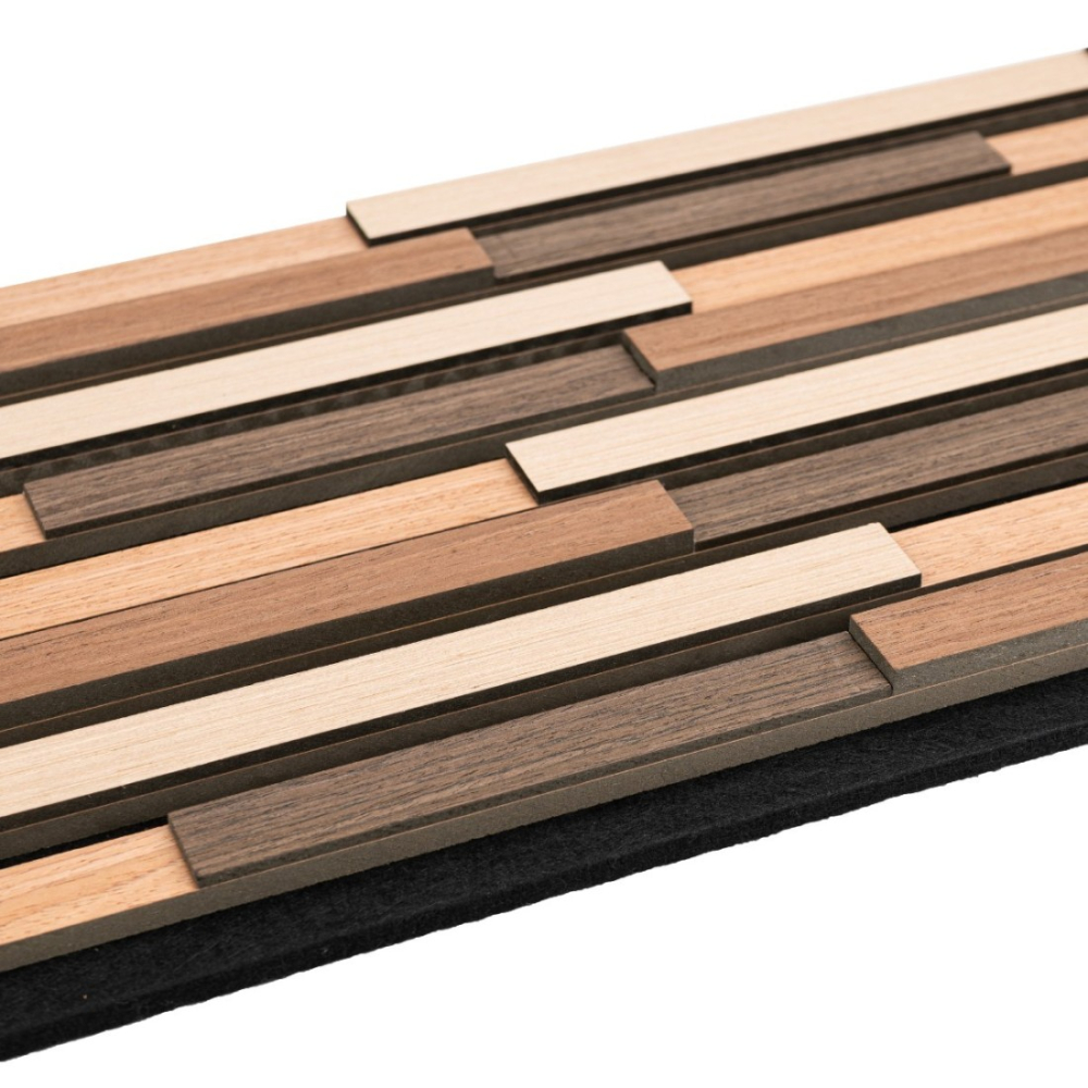 Pachet 5 buc - Panou acustic riflaj din HDF cu pâslă fonoabsorbantă, D6779, 800 x 300 x 18 mm, Multicolor [3]