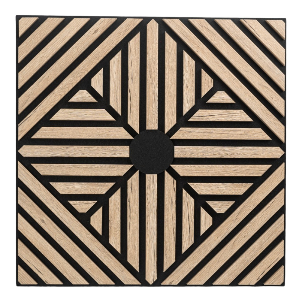 Pachet 5 buc - Panou acustic riflaj din MDF cu pâslă fonoabsorbantă, D6769, 600 x 600 x 18 mm, Stejar Inchis [2]