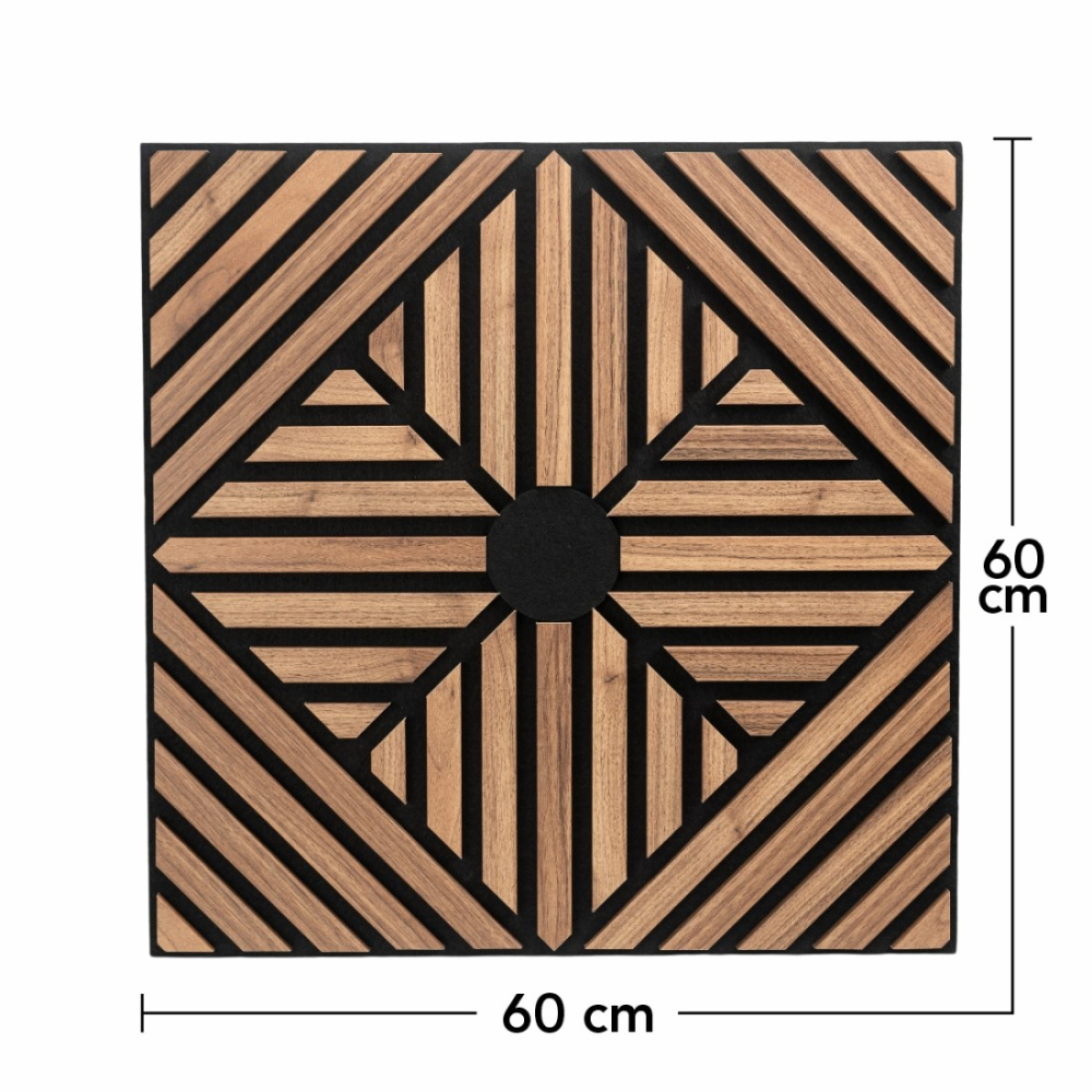Pachet 5 buc - Panou acustic riflaj din MDF cu pâslă fonoabsorbantă, D6770, 600 x 600 x 18 mm, Stejar Inchis [8]