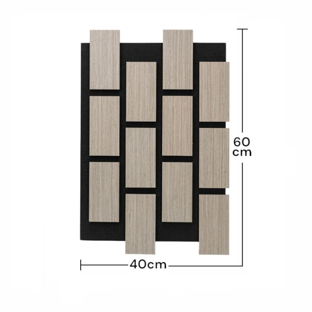 Pachet 5 buc - Panou acustic riflaj din MDF cu pâslă fonoabsorbantă, D6776, 600 x 400 x 21 mm, Gri [7]