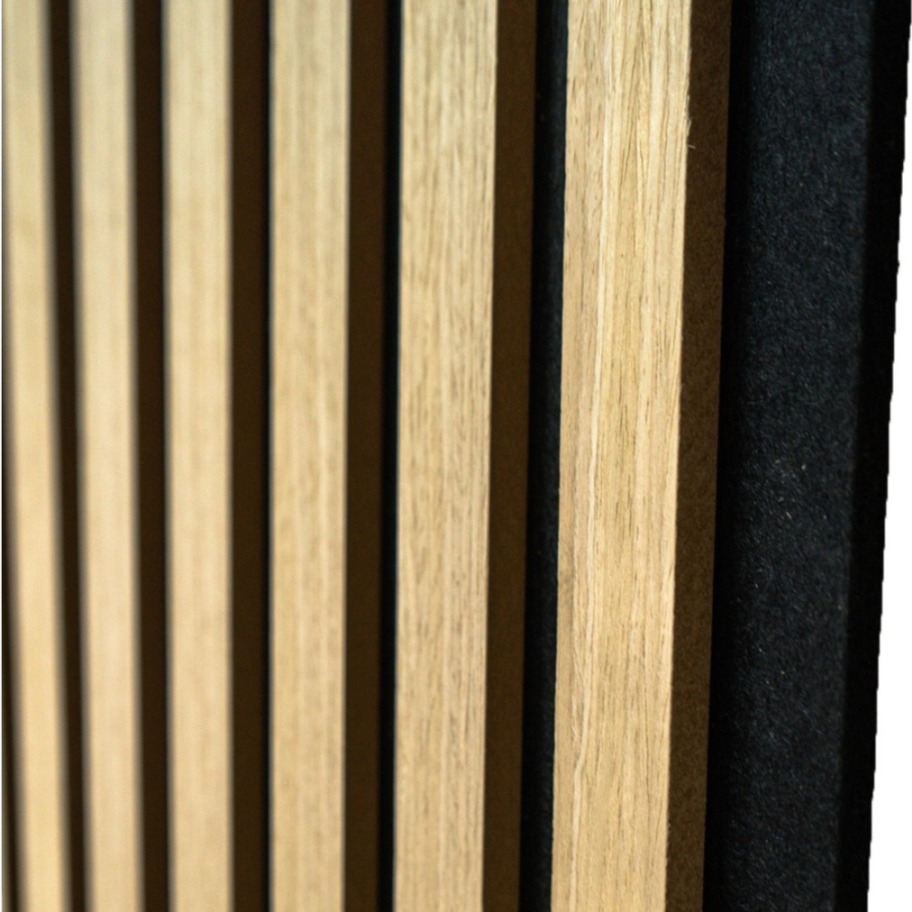 Pachet 6 buc - Panou acustic riflaj din MDF cu pâslă fonoabsorbantă, D7102, 2700 x 300 x 18 mm, Stejar Deschis [2]
