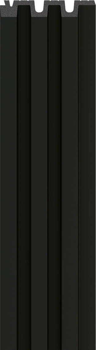 Panou decorativ 3D interior VOX Linerio, decor Negru - 3,88 mp/cutie (16 bucăți), 2650×122×12 mm, Polistiren Extrudat XPS [2]
