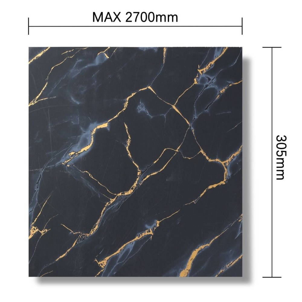 Panou decorativ, lamelar, polimer rigid, D7608, 270x30.5x0.45cm, Negru [3]