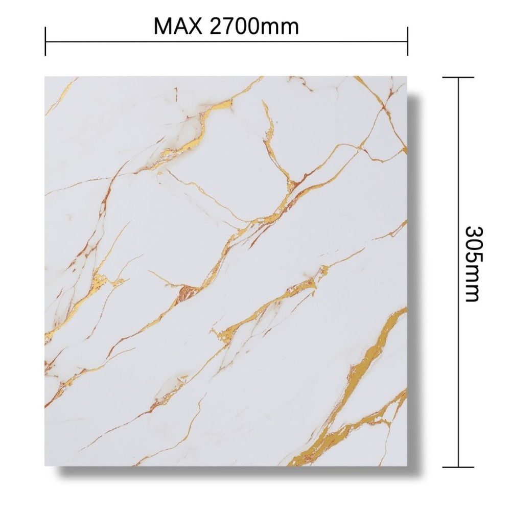 Panou decorativ, lamelar, polimer rigid, D7611, 270x30.5x0.45cm, Alb [3]