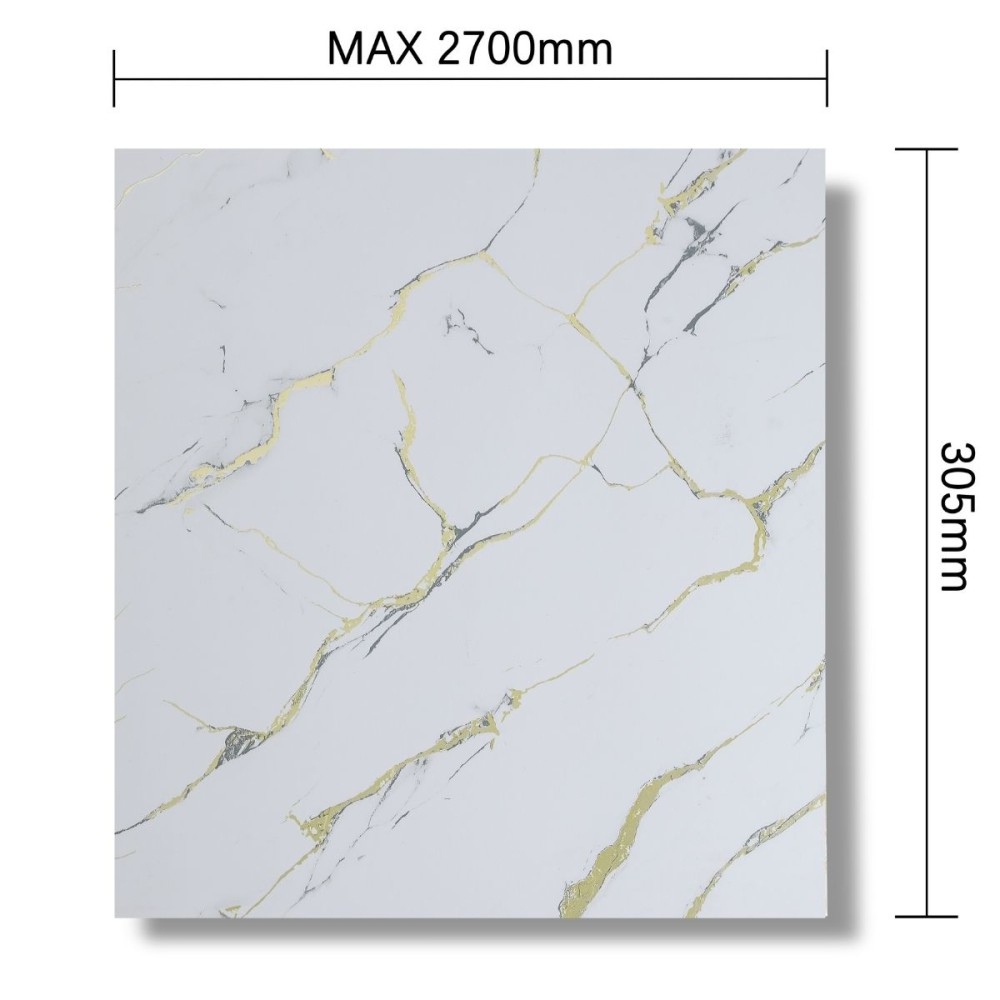 Panou decorativ, lamelar, polimer rigid, D7618, 270x30.5x0.45cm, Alb [3]