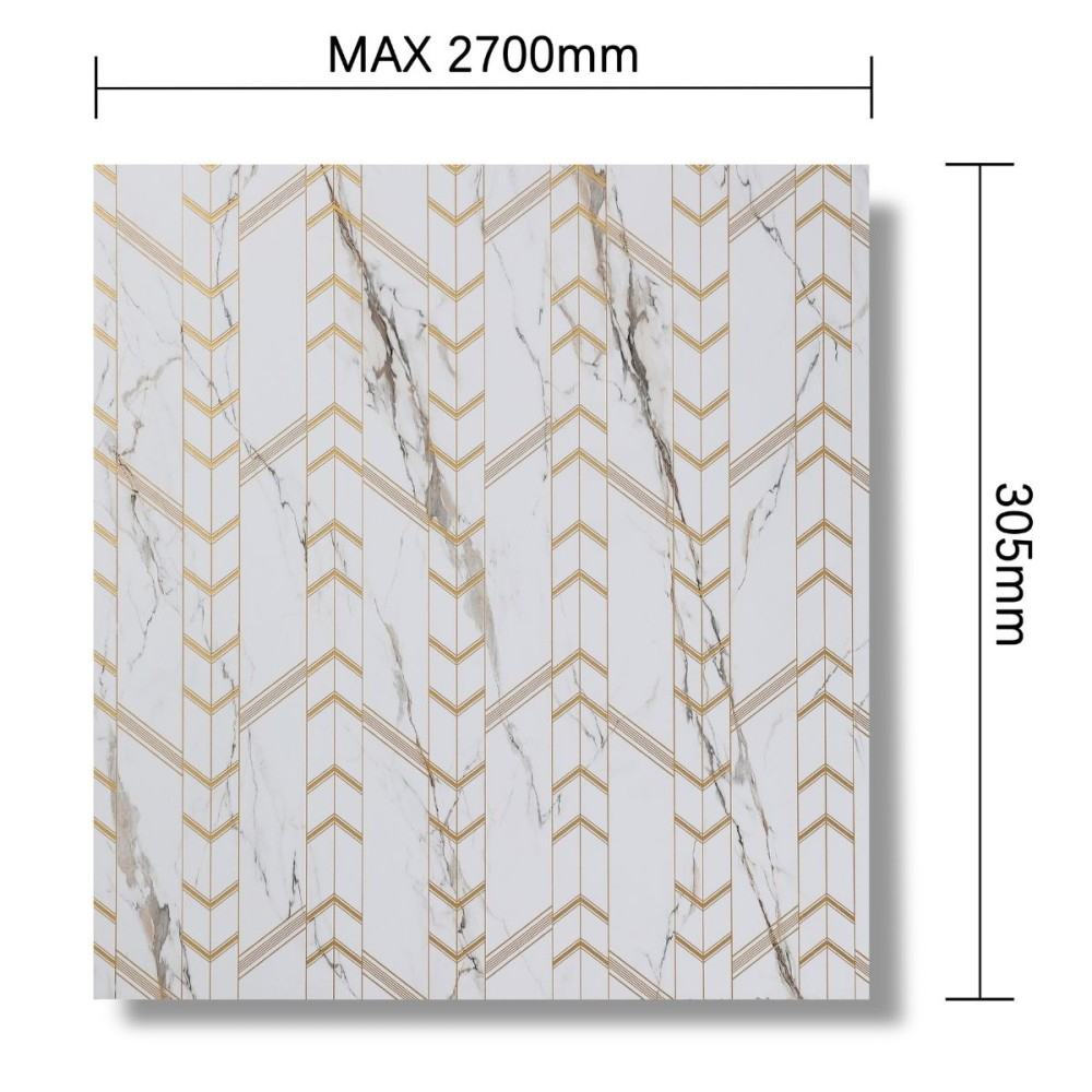 Panou decorativ, lamelar, polimer rigid, D7620, 270x30.5x0.45cm, Alb [3]