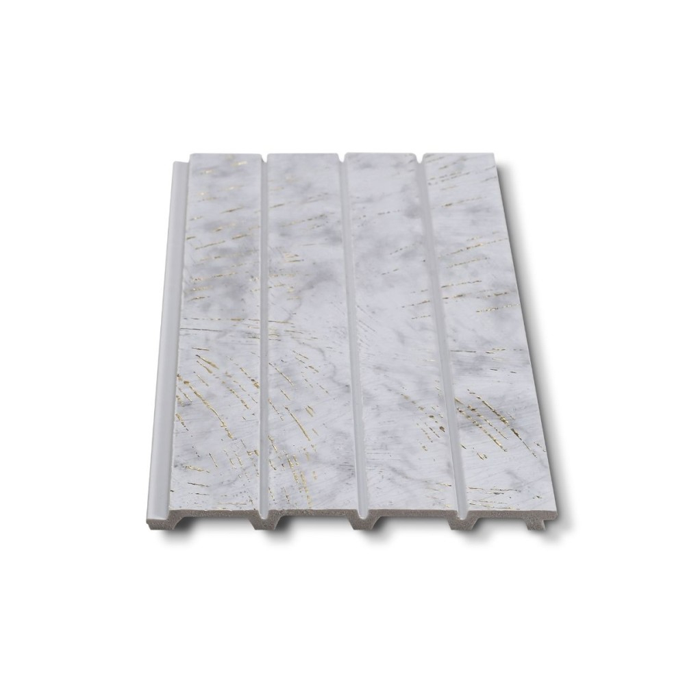 Panou decorativ, lamelar, polimer rigid, D7623, 270x16.5x1.1cm, Alb/Auriu [2]
