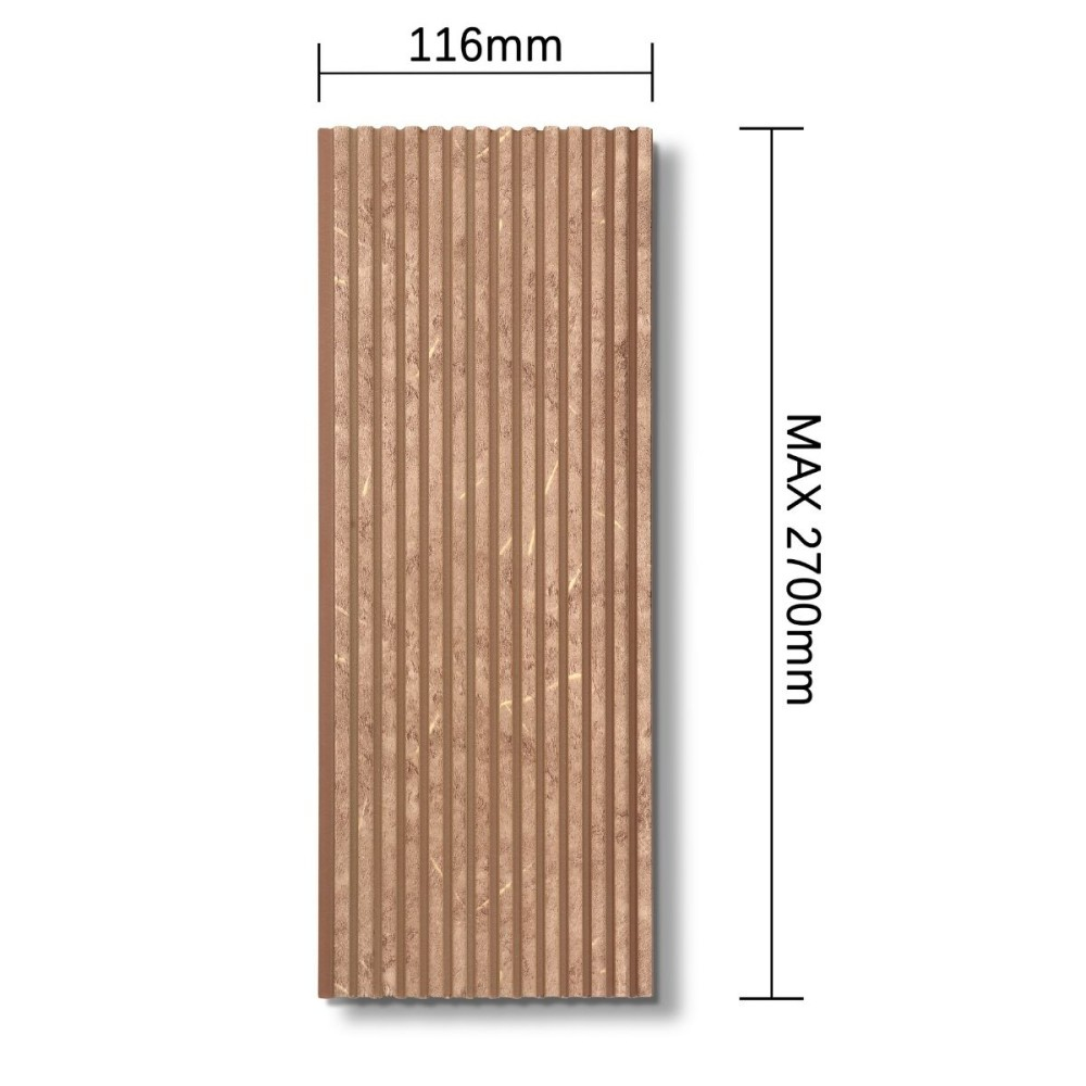 Panou decorativ, lamelar, polimer rigid, D7629, 270x11.6x0.6cm, Maro deschis [3]