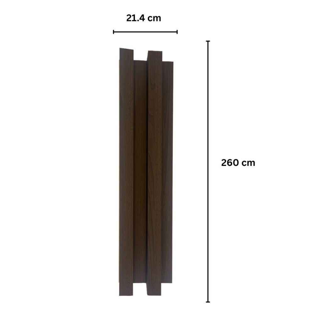 Panou decorativ lamelar WPC, montaj rapid, rezistenta ridicata, D7515, 260x21.4x6cm, nuc inchis [2]