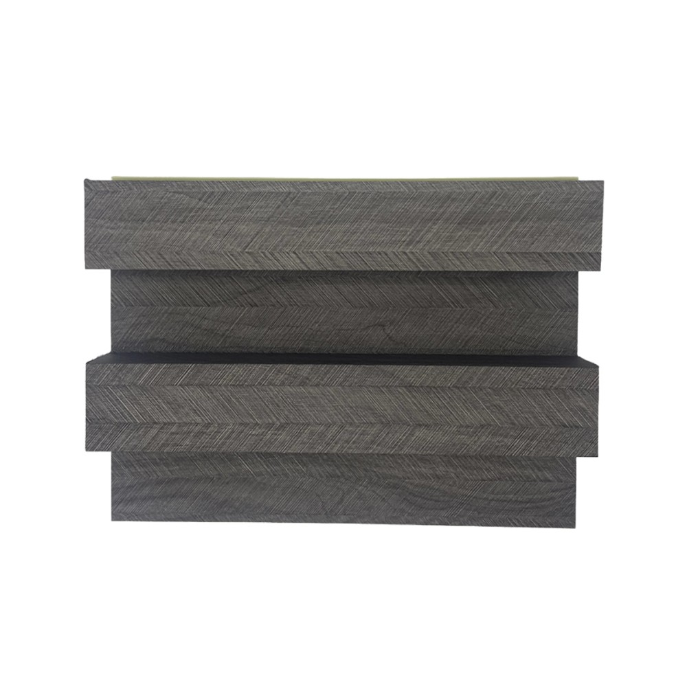 Panou decorativ lamelar WPC, montaj rapid, rezistenta ridicata, D7518, 260x21.4x6cm, gri [3]
