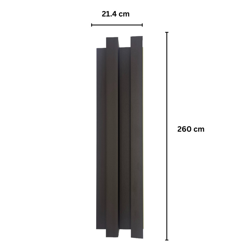 Panou decorativ lamelar WPC, montaj rapid, rezistenta ridicata, D7519, 260x21.4x6cm, maro [2]