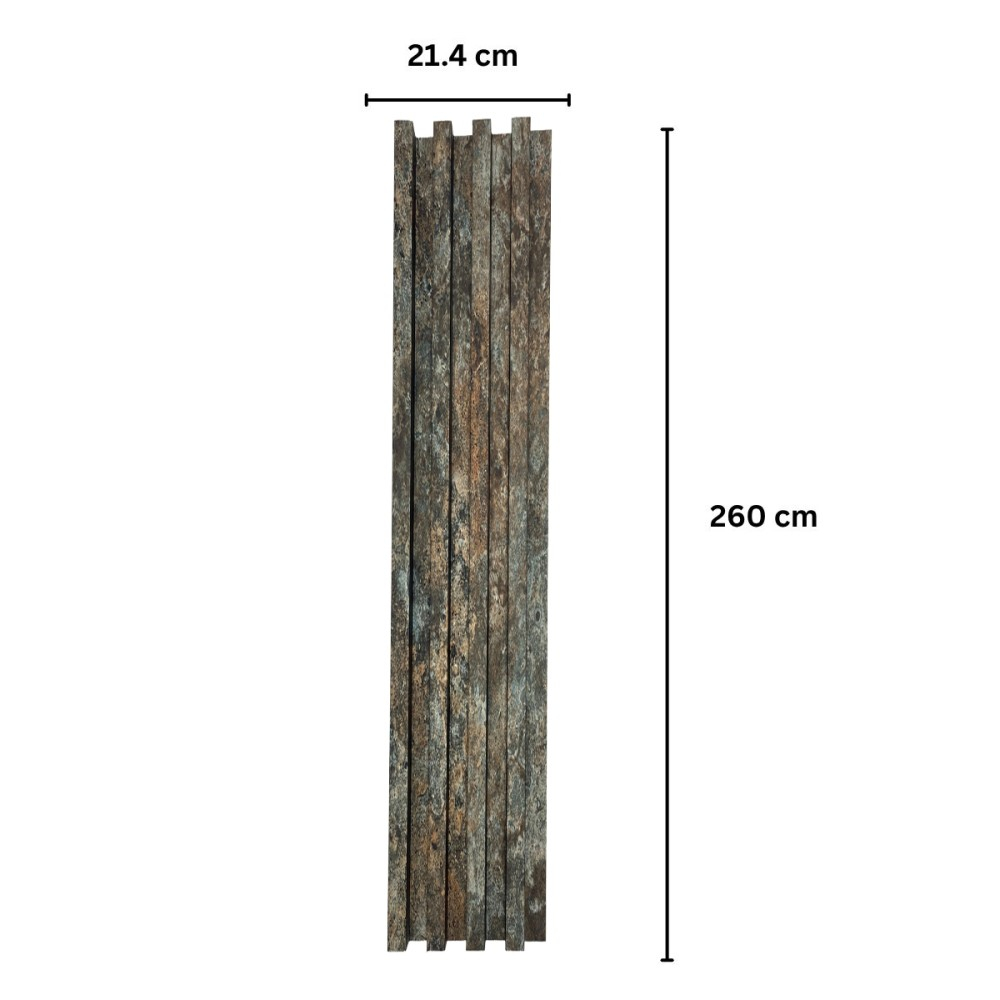 Panou decorativ lamelar WPC, montaj rapid, rezistenta ridicata, D7525, 260x16.8x2.3cm, multicolor [2]