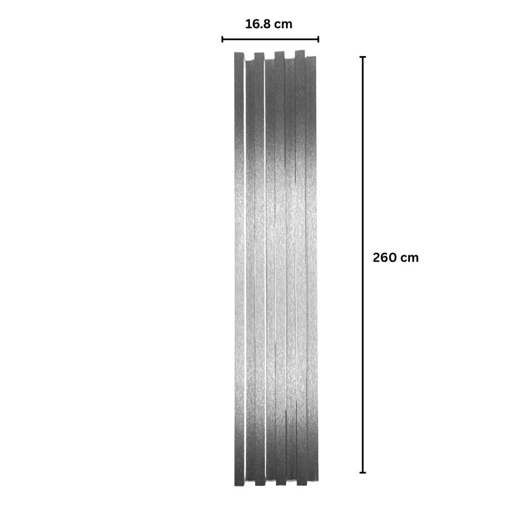 Panou decorativ lamelar WPC, montaj rapid, rezistenta ridicata, D7529, 260x16.8x2.3cm, argintiu sidefat [2]