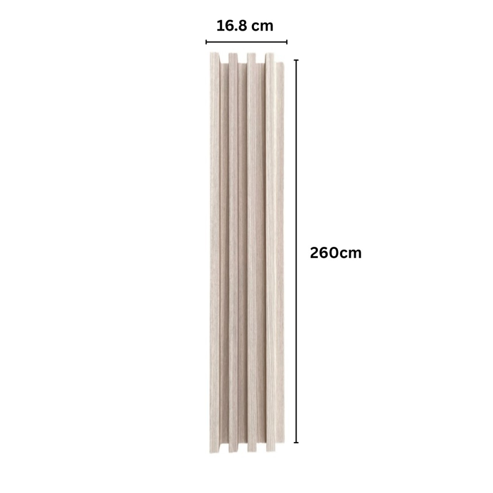 Panou decorativ lamelar WPC, montaj rapid, rezistenta ridicata, D7531, 260x16.8x2.3cm, stejar albicios [2]