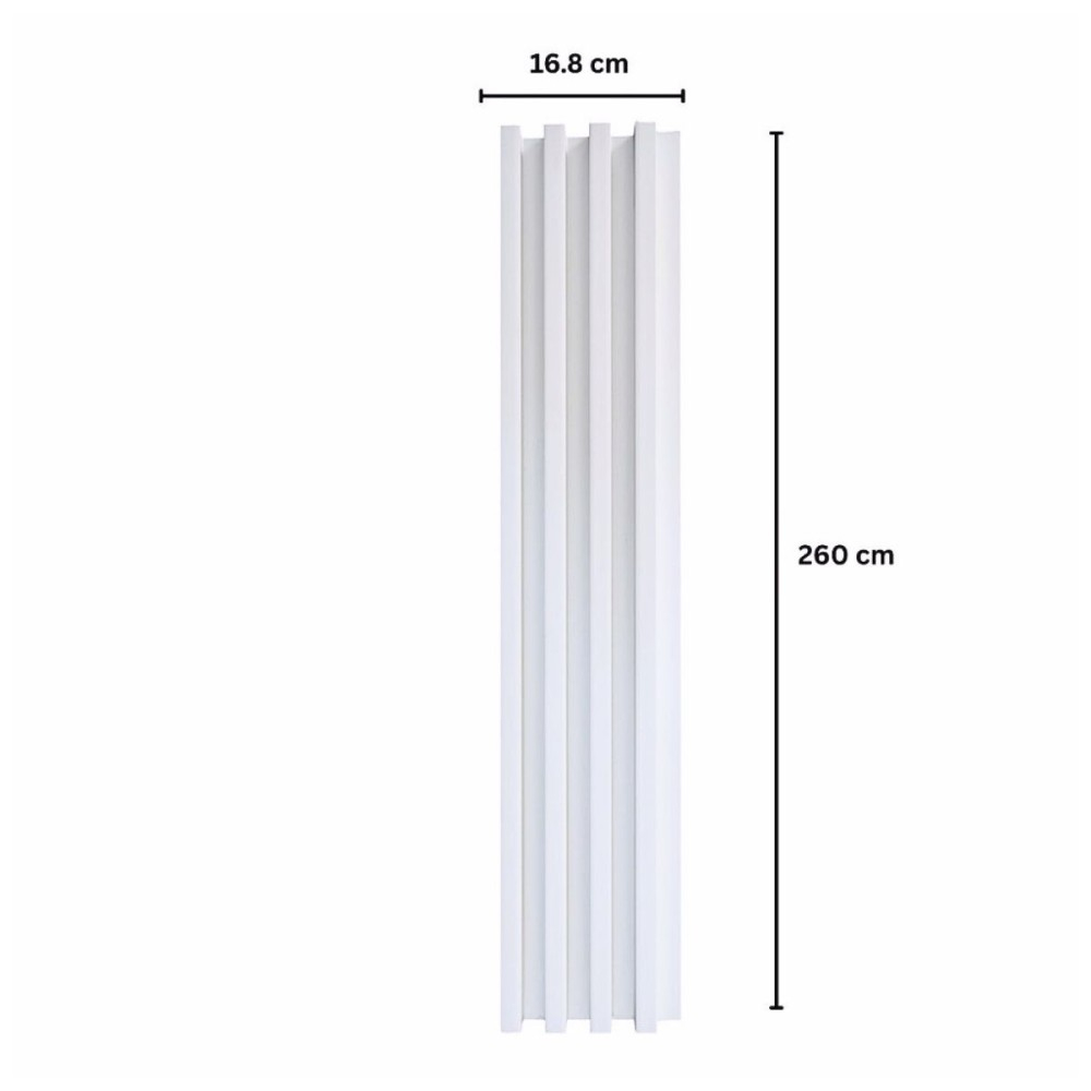 Panou decorativ lamelar WPC, montaj rapid, rezistenta ridicata, D7534, 260x16.8x2.3cm, alb [2]