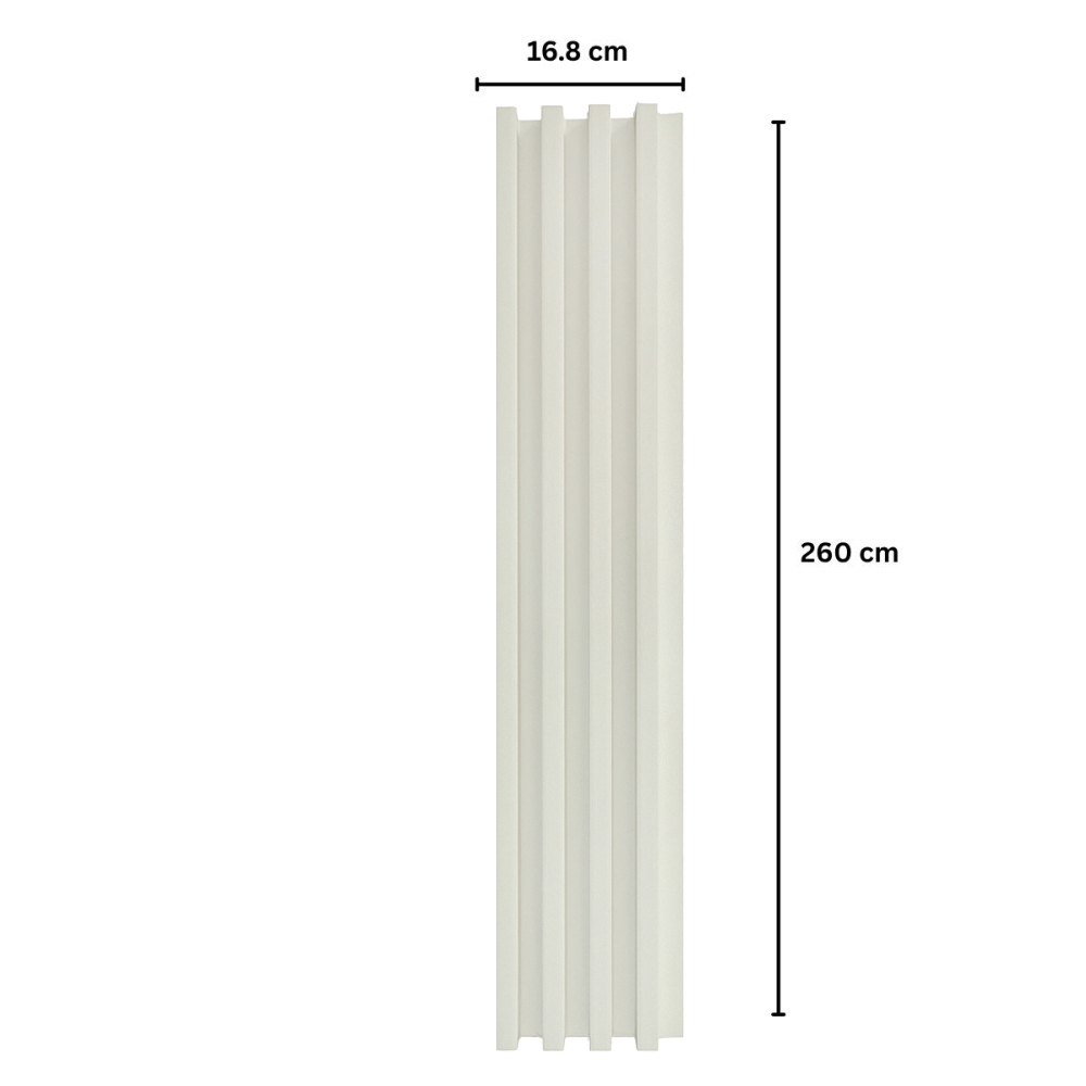 Panou decorativ lamelar WPC, montaj rapid, rezistenta ridicata, D7536, 260x16.8x2.3cm, crem deschis [2]