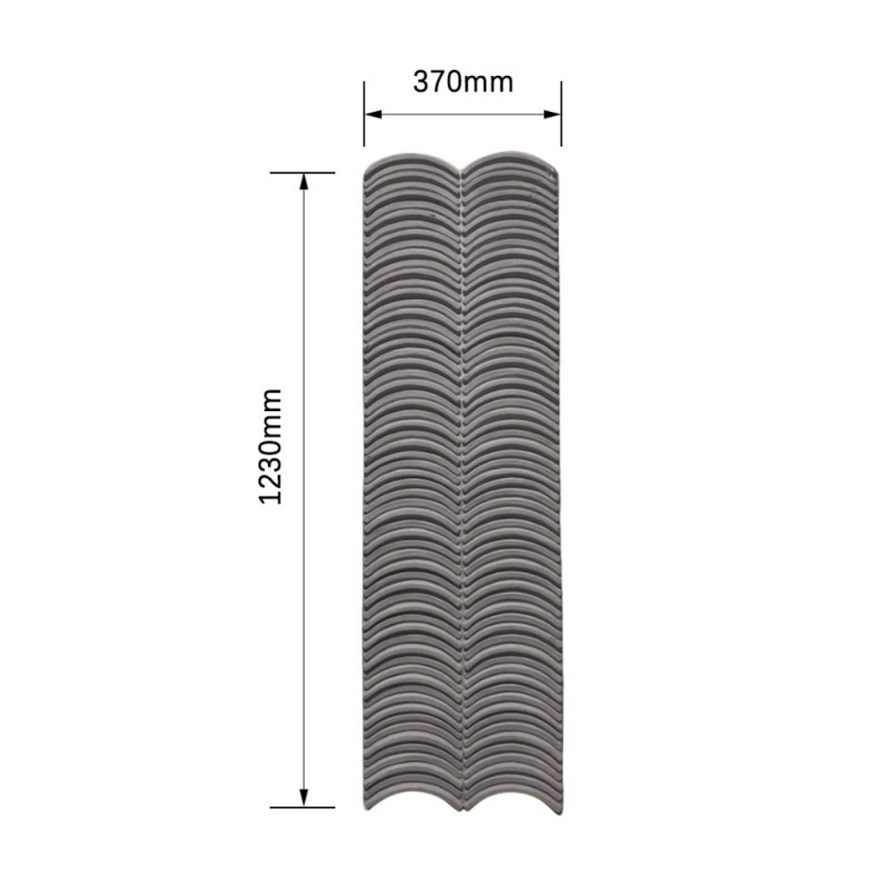 Panou decorativ PU 3D D7569, efect piatra ondulata, ultrausor 0.9 kg, 1230x370x35 mm, interior-exterior, Gri [2]