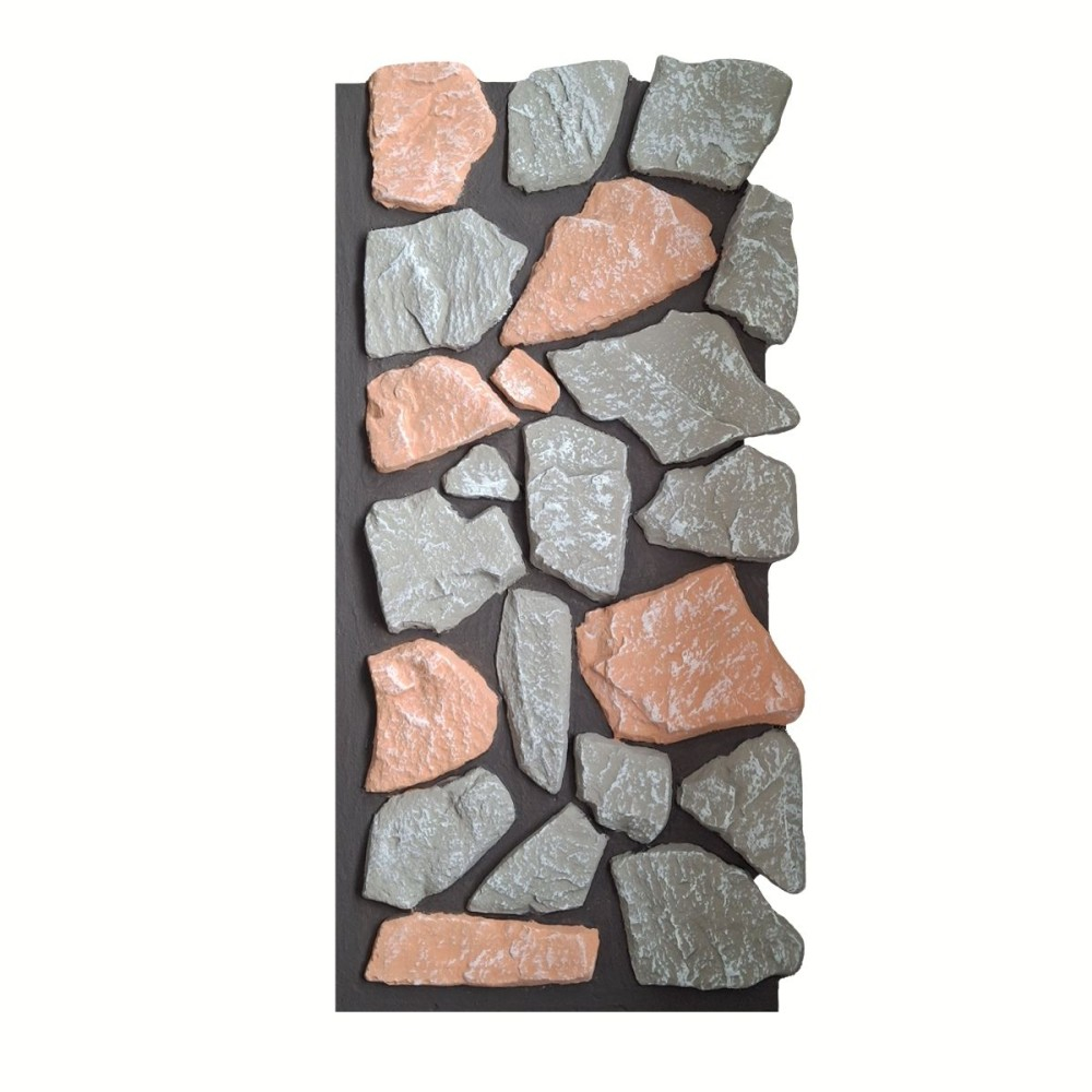 Panou decorativ PU 3D D7571, efect piatra naturala, ultrausor 1.64 kg, 1210x580x40 mm, interior-exterior, Multicolor [1]
