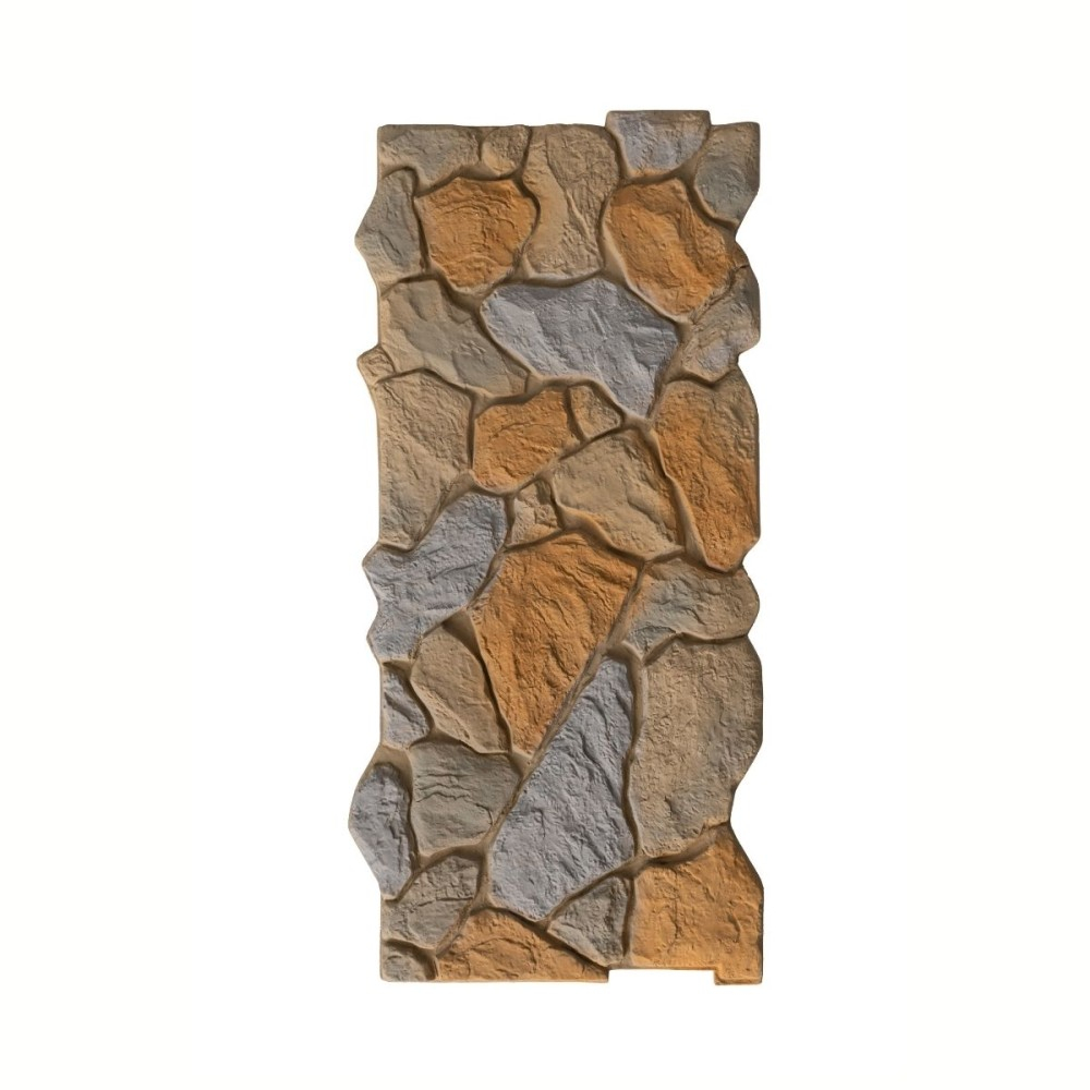 Panou decorativ PU 3D D7574, efect piatra naturala, ultrausor 1.61 kg, 1210x580x40 mm, interior-exterior, Multicolor [1]
