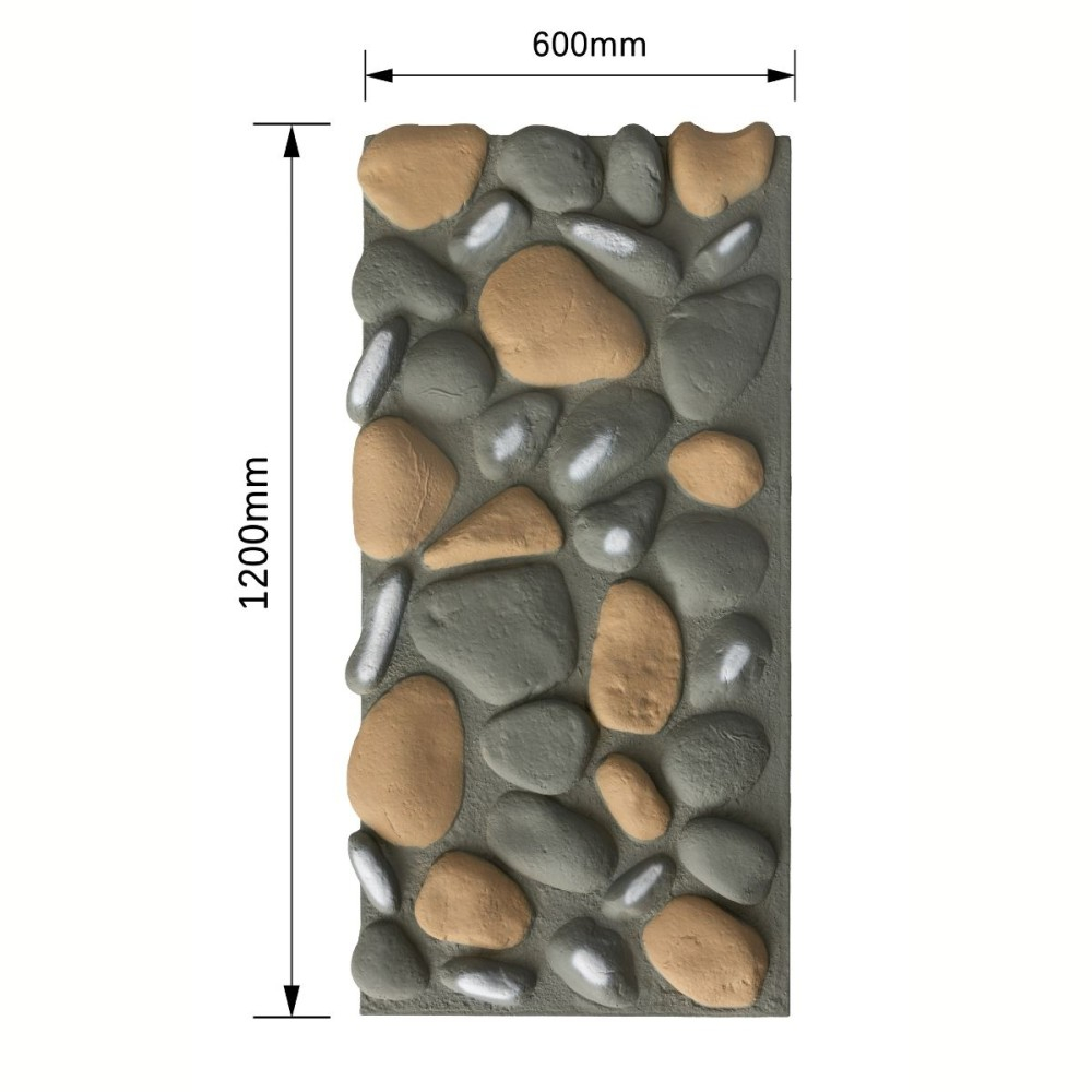 Panou decorativ PU 3D D7581, efect piatra naturala, ultrausor 1.76 kg, 1200x600x57 mm, interior-exterior, Multicolor [2]