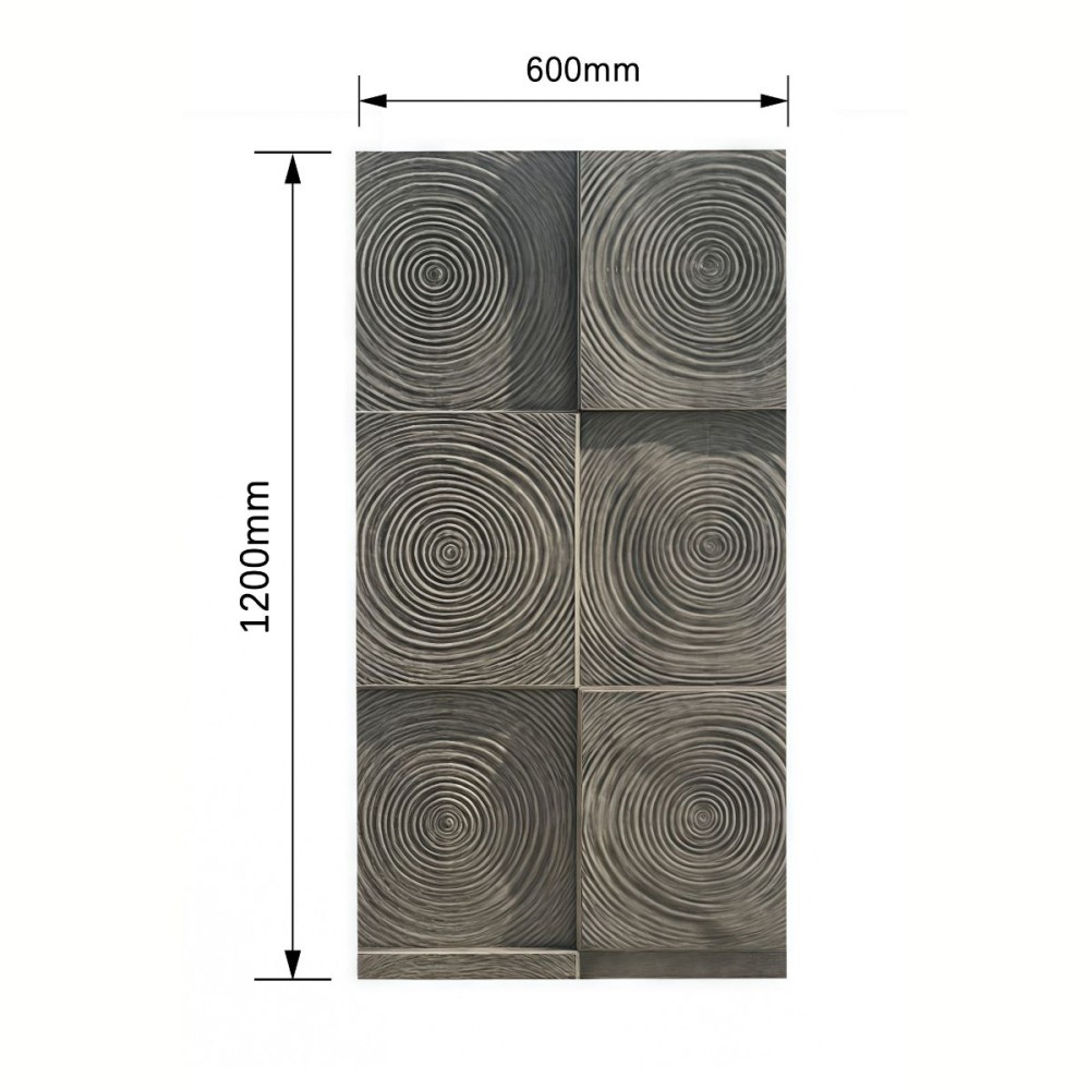 Panou decorativ PU 3D D7588, imitatie lemn, ultrausor 1.48 kg, 1200x600x20 mm, interior-exterior, Gri [2]
