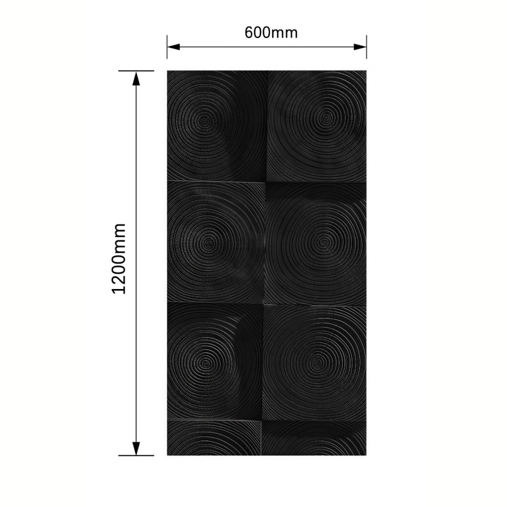 Panou decorativ PU 3D D7590, imitatie lemn, ultrausor 1.48 kg, 1200x600x20 mm, interior-exterior, Negru [2]