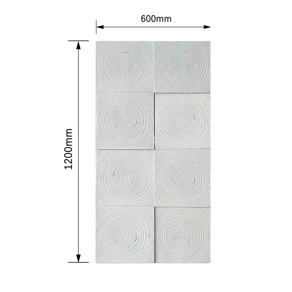 Panou decorativ PU 3D D7591, imitatie lemn, ultrausor 1.1 kg, 1200x600x20 mm, interior-exterior, Alb [2]