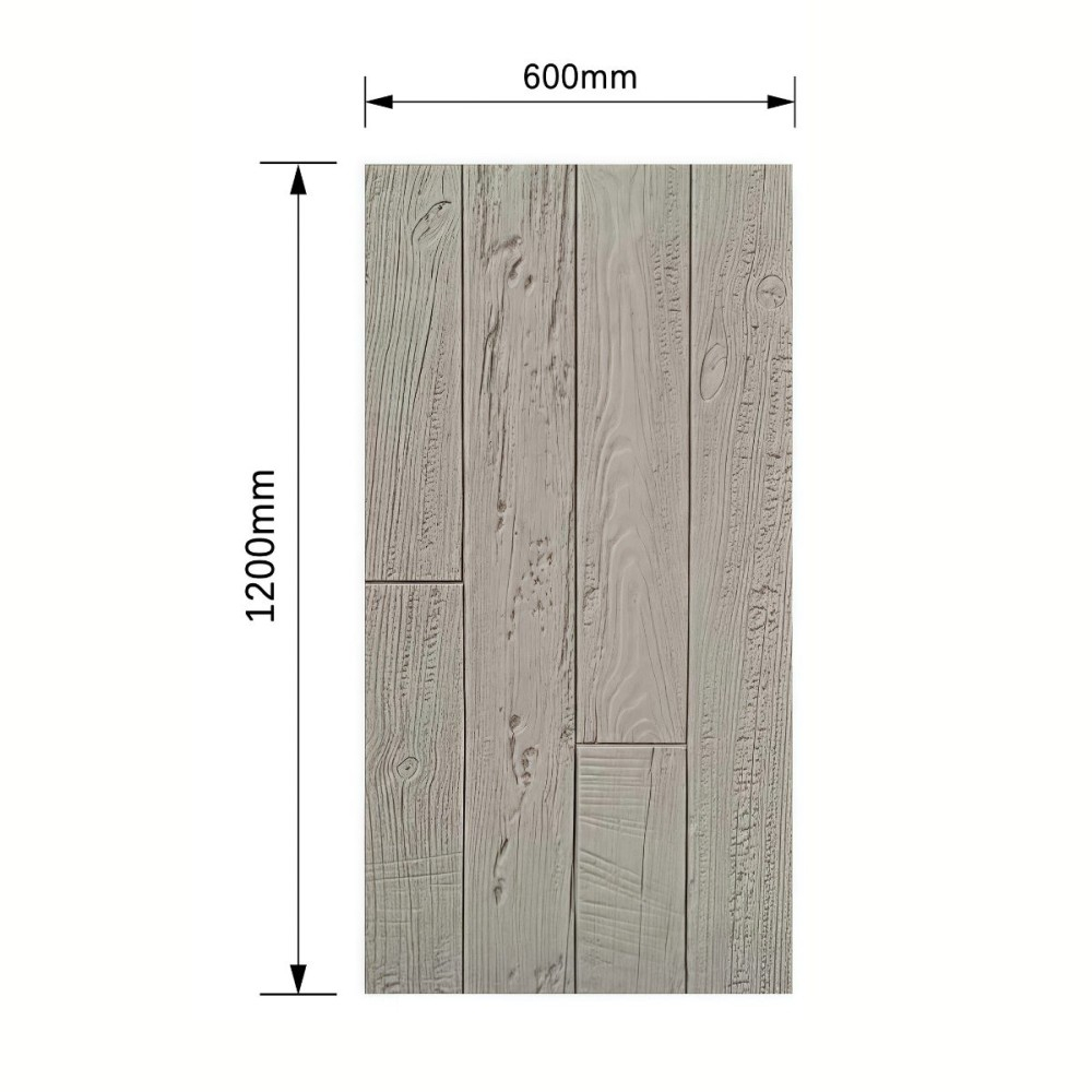 Panou decorativ PU 3D D7603, imitatie lemn, ultrausor 1.08 kg, 1200x600x10 mm, interior-exterior, Bej [2]