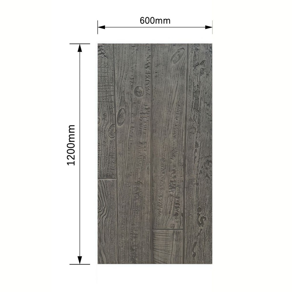Panou decorativ PU 3D D7605, imitatie lemn, ultrausor 1.14 kg, 1200x600x10 mm, interior-exterior, Gri [2]
