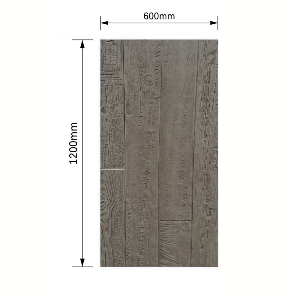 Panou decorativ PU 3D D7606, imitatie lemn, ultrausor 1.08 kg, 1200x600x10 mm, interior-exterior, Maro [2]