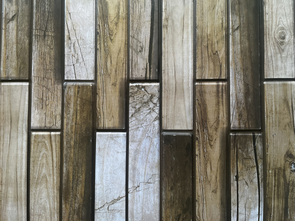 Panou decorativ PVC 3D pentru perete, 980 x 480 x 3 mm, decor Lemn rustic [3]