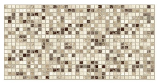 Panou decorativ PVC 3D pentru perete, 980 x 480 x 3 mm, decor Mozaic marmură bej [2]