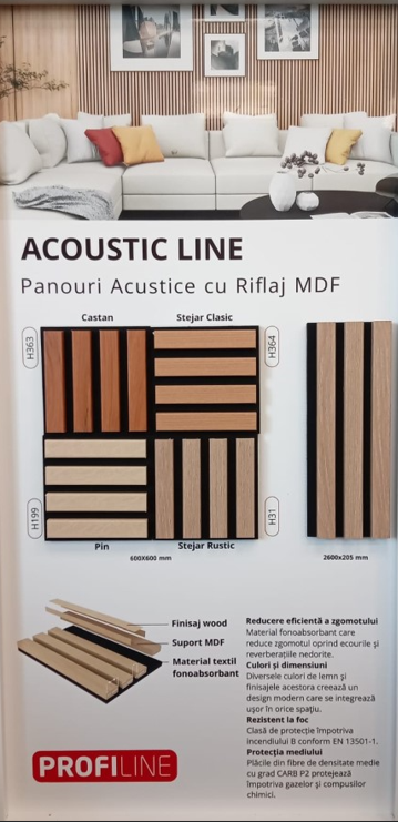 Panou riflaj decorativ MDF decor Stejar Rustic, 600×600×21 mm [2]