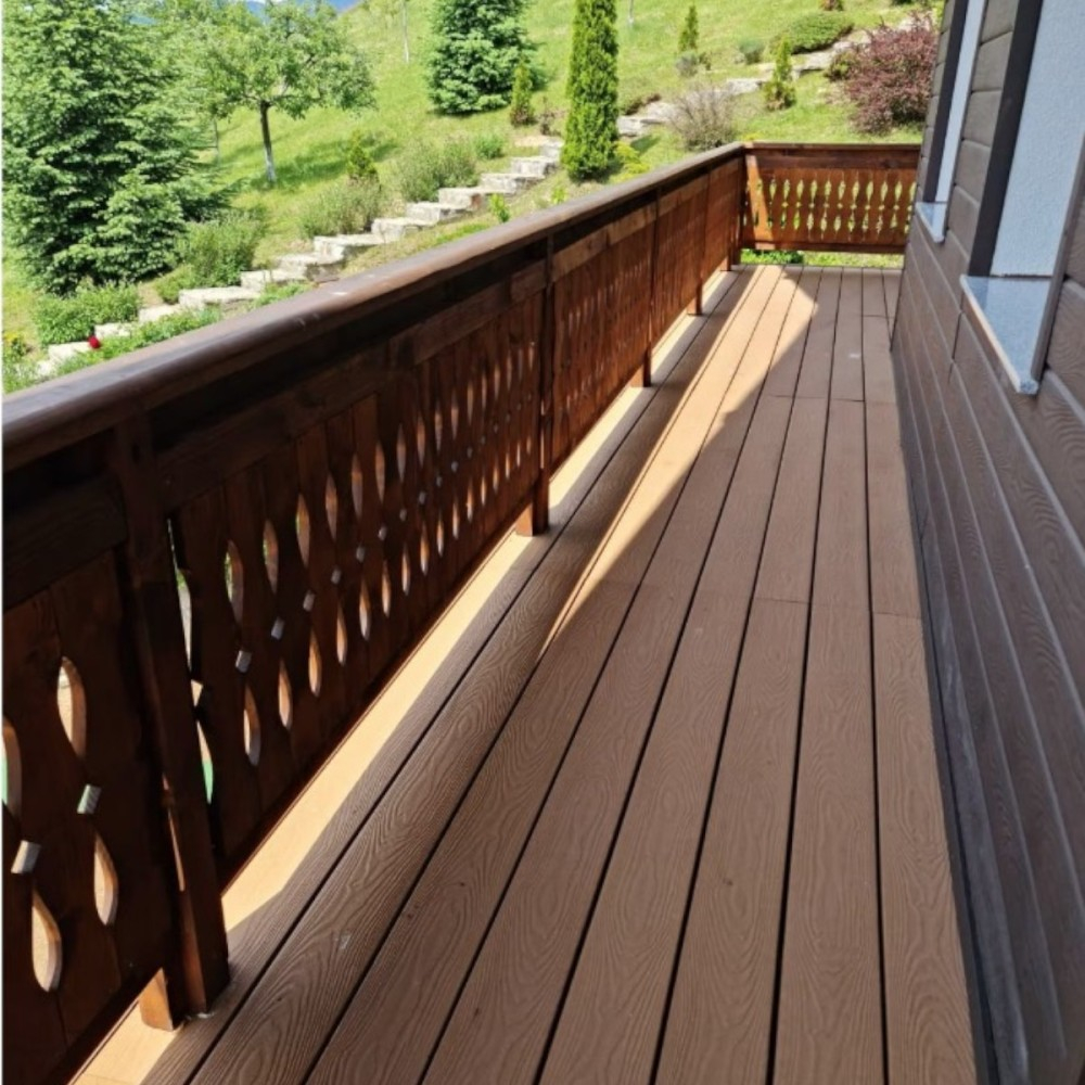 Pardoseala WPC Terasa D6483, antiderapanta, rezistenta UV si inghet, clasa trafic 23, 2900x140x25 mm, Caramiziu [7]