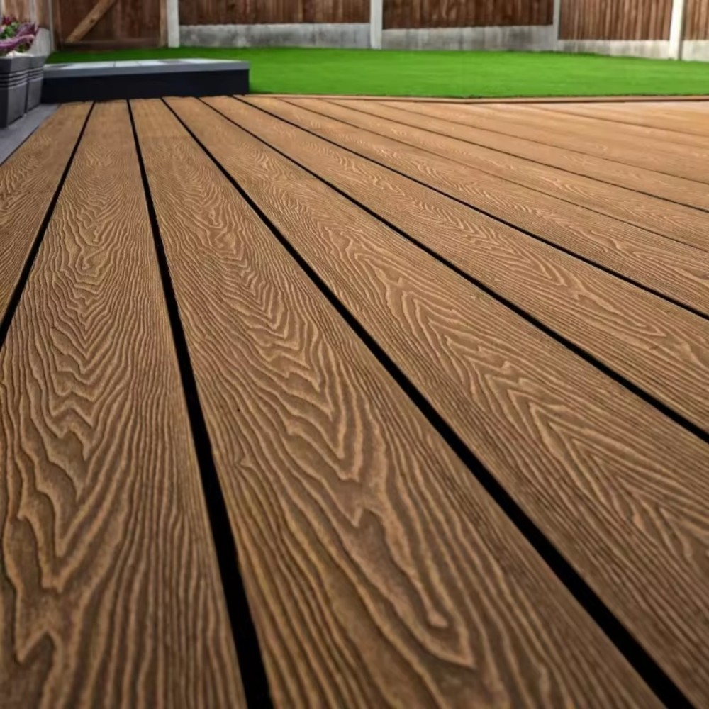 Pardoseala WPC Terasa D6483, antiderapanta, rezistenta UV si inghet, clasa trafic 23, 2900x140x25 mm, Caramiziu [8]