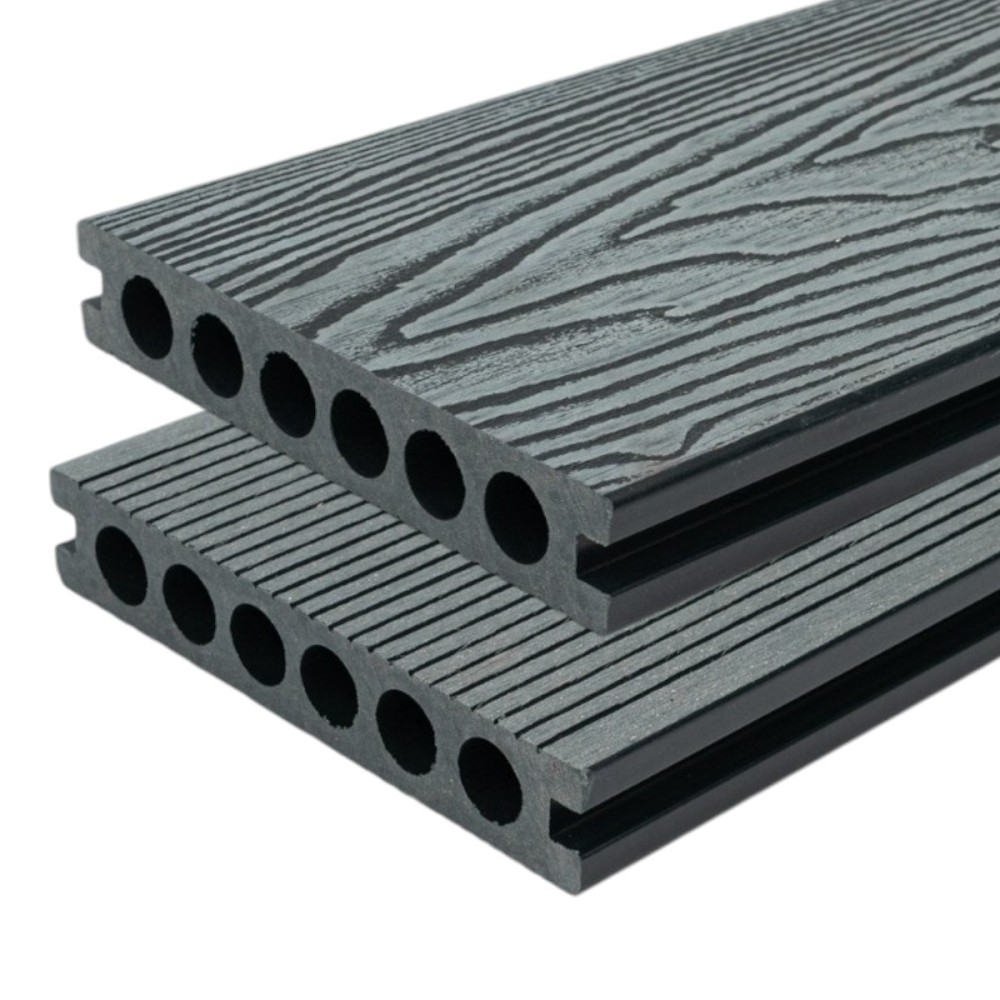 Pardoseala WPC Terasa D6484, antiderapanta, rezistenta UV si inghet, clasa trafic 23, 2900x140x25 mm, Gri [3]
