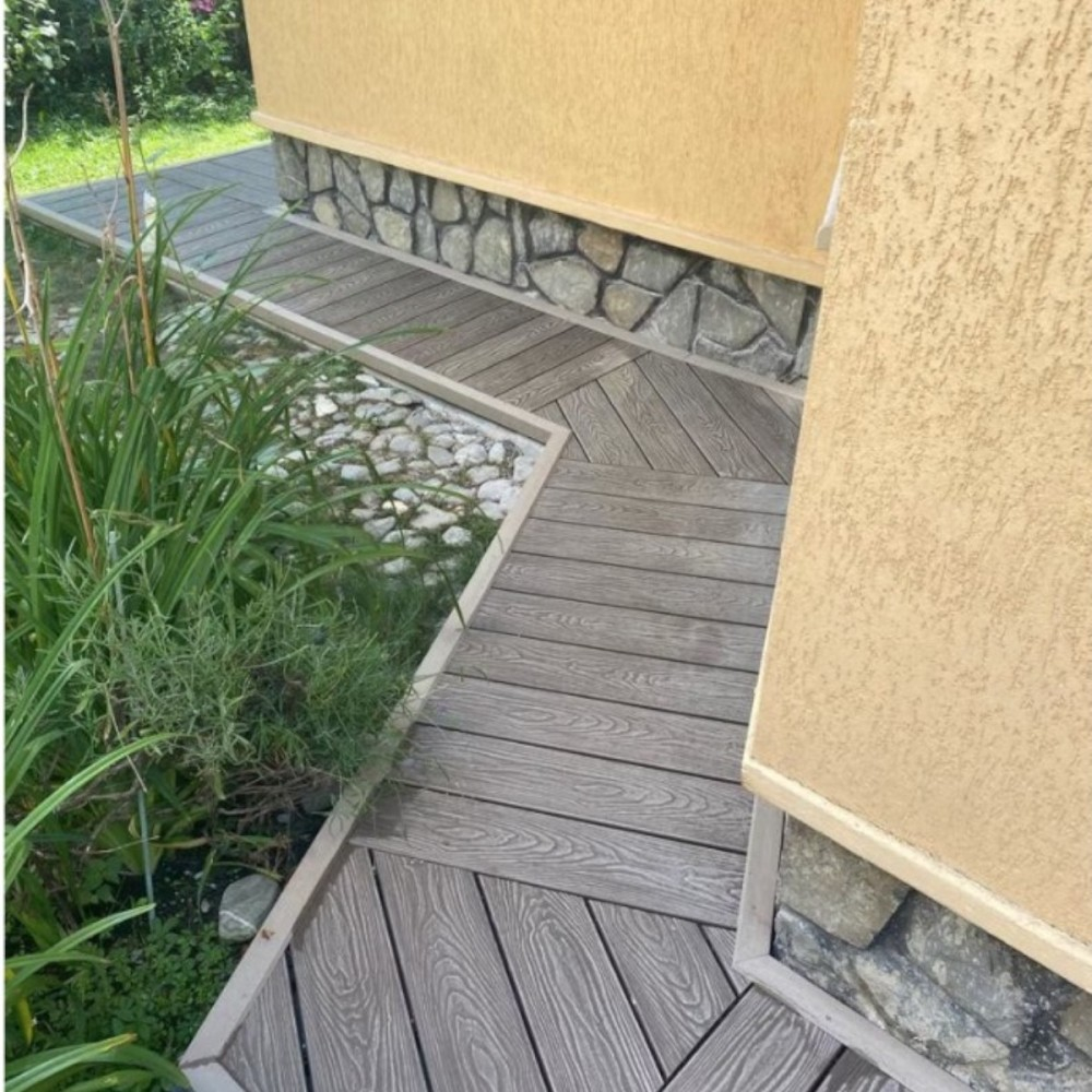 Pardoseala WPC Terasa D7489, antiderapanta, rezistenta UV si inghet, clasa trafic 23, 2800x140x23 mm, Cenusiu [5]