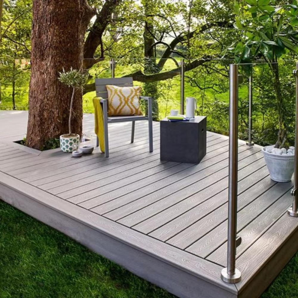 Pardoseala WPC Terasa D7489, antiderapanta, rezistenta UV si inghet, clasa trafic 23, 2800x140x23 mm, Cenusiu [10]