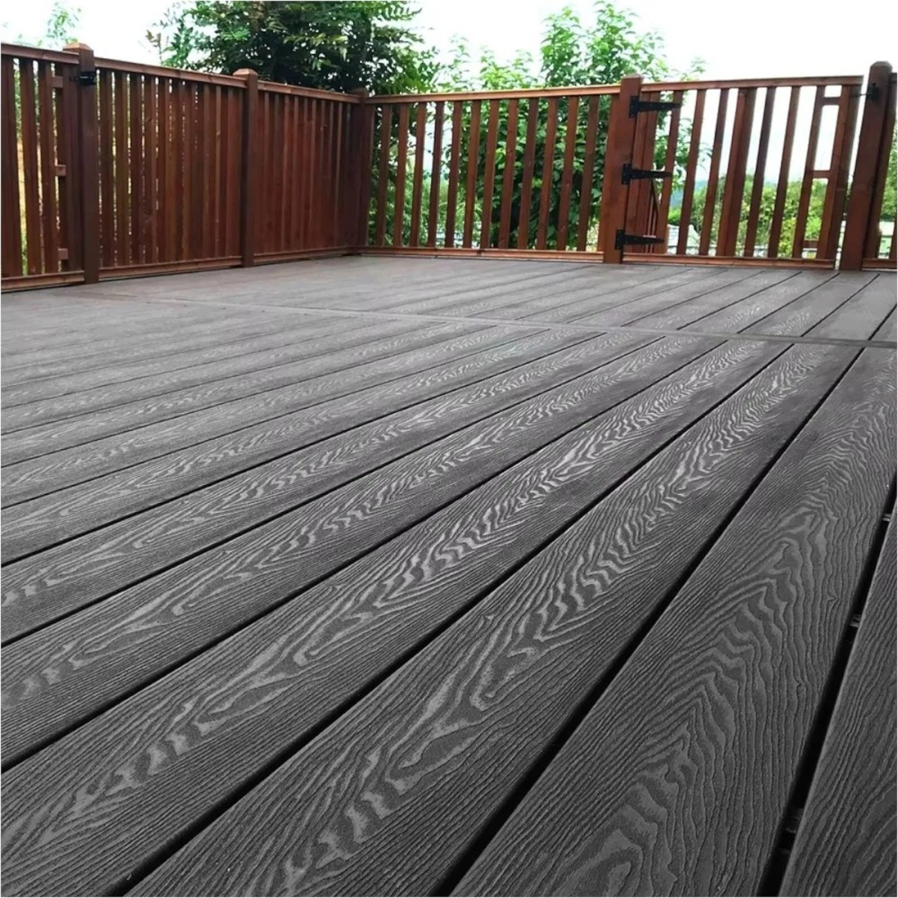 Pardoseala WPC Terasa D6485, antiderapanta, rezistenta UV si inghet, clasa trafic 23, 2900x140x25 mm, Negru [7]