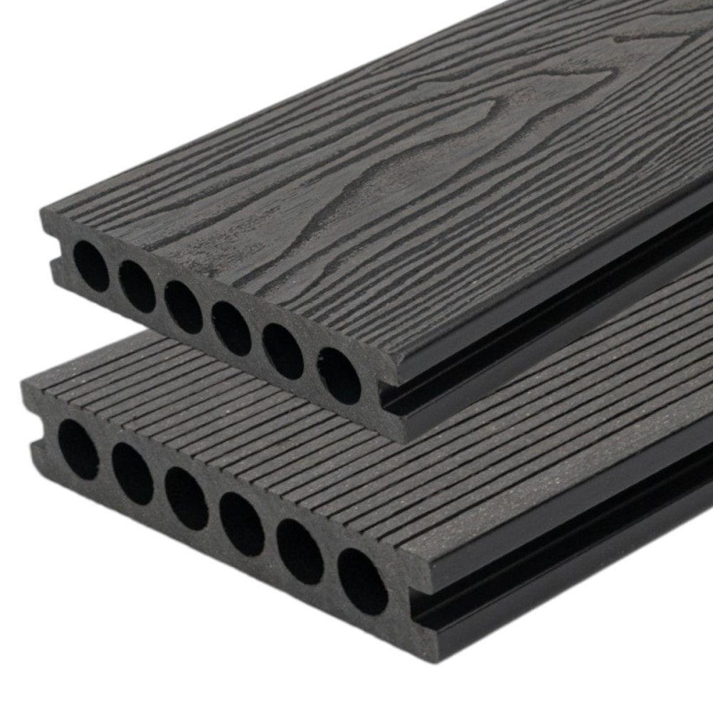 Pardoseala WPC Terasa D6485, antiderapanta, rezistenta UV si inghet, clasa trafic 23, 2900x140x25 mm, Negru [4]