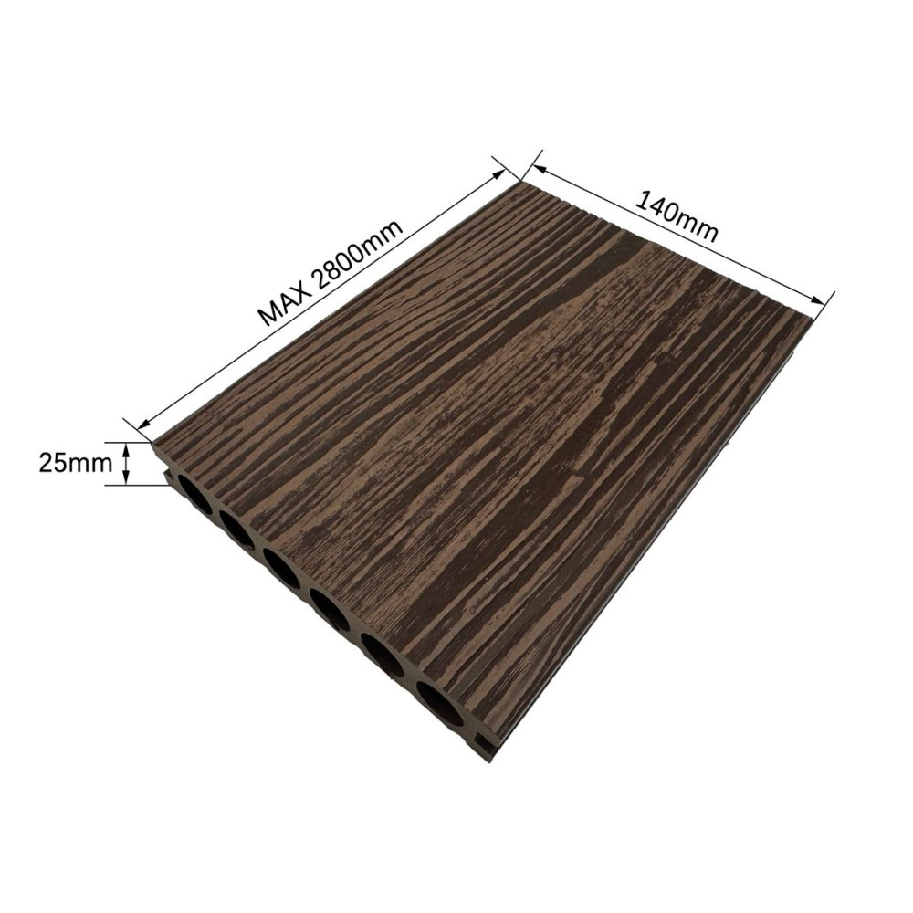 Pardoseala WPC Terasa D7480, antiderapanta, rezistenta UV si inghet, clasa trafic 23, 2800x140x25 mm, Nuc natural [3]
