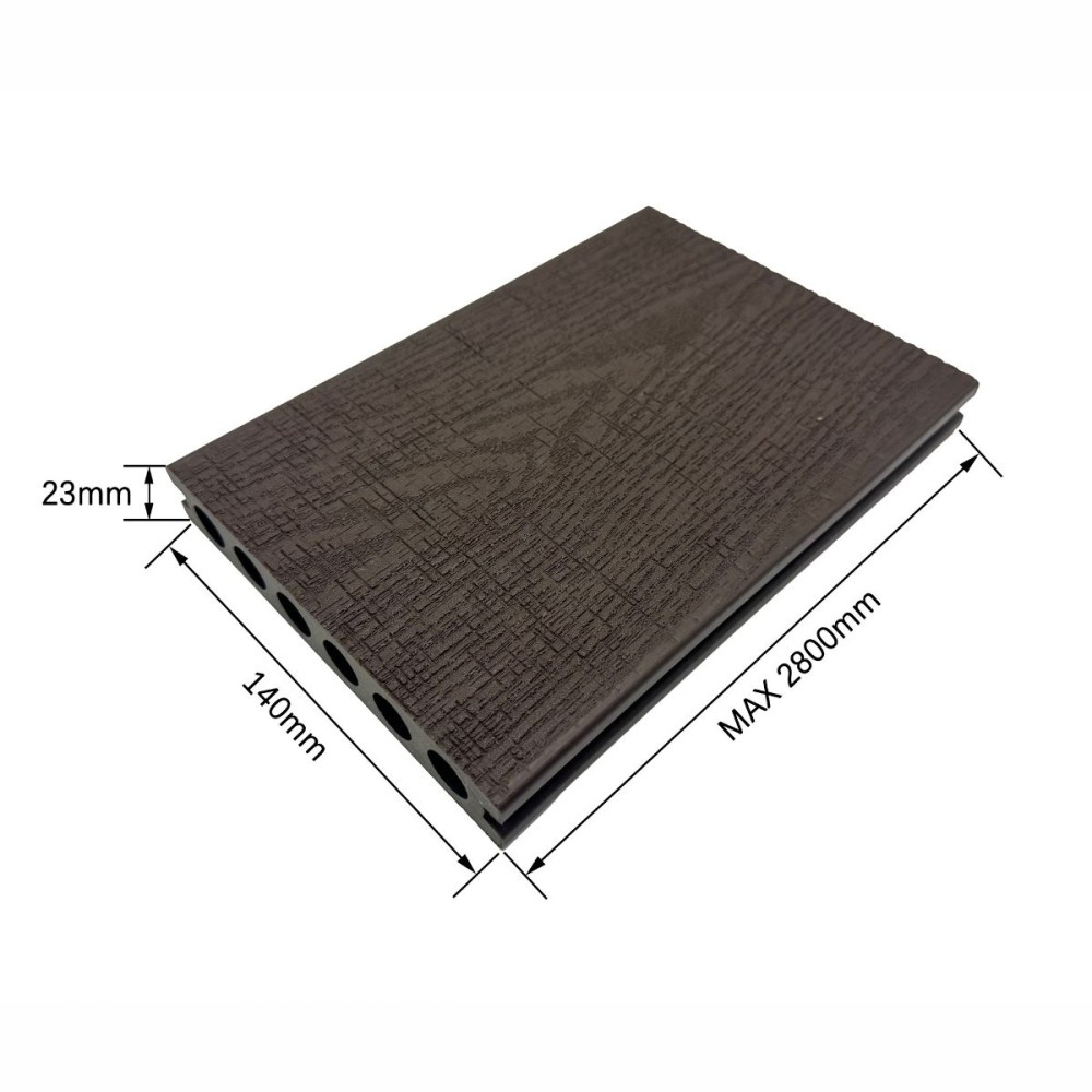 Pardoseala WPC Terasa D7488, antiderapanta, rezistenta UV si inghet, clasa trafic 23, 2800x140x25 mm, Maro ciocolatiu [3]