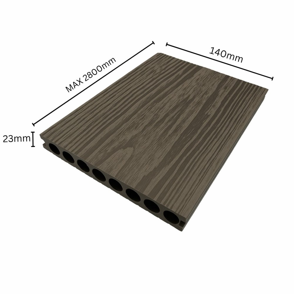 Pardoseala WPC Terasa D7489, antiderapanta, rezistenta UV si inghet, clasa trafic 23, 2800x140x23 mm, Cenusiu [2]