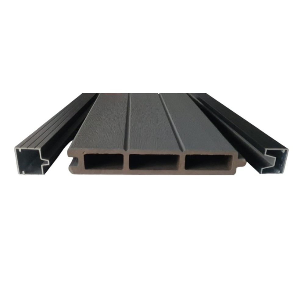 Profil gard WPC compozit lemn-plastic D6472, rezistent UV si inghet -40C/+60C, 1800x155x24 mm, Visiniu [8]